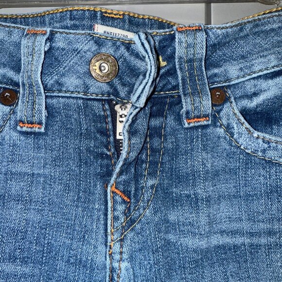 True Religion Womens Skinny Blue Jeans Denim Legging Sz Low 29”W x 30”L W Flaps - Picture 3 of 8